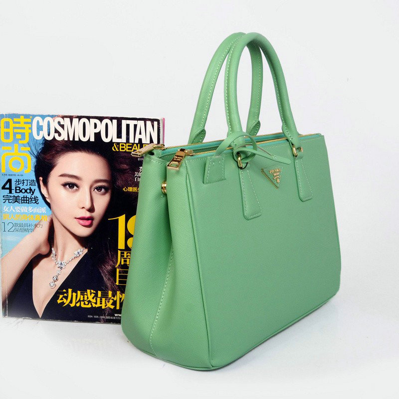 2014 Prada saffiano calfskin 33cm tote BN2274 light green